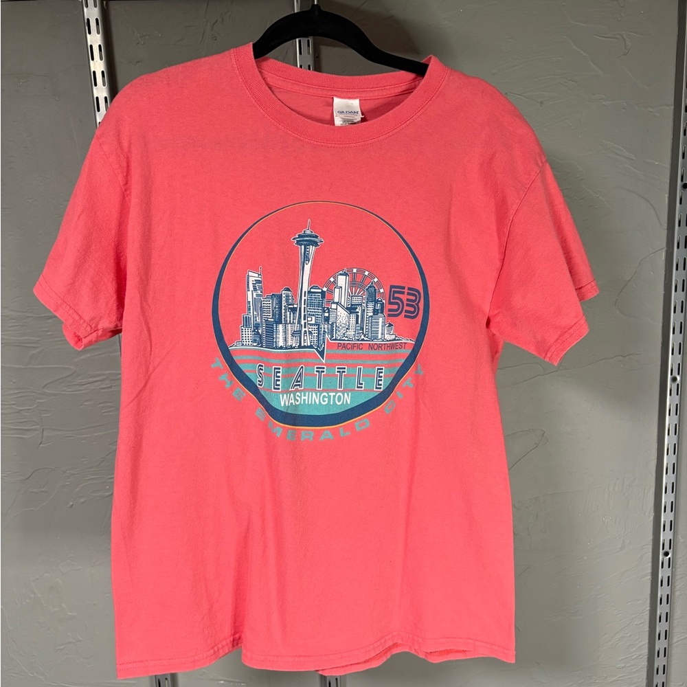 Gildan Red Seattle Graphic Tee